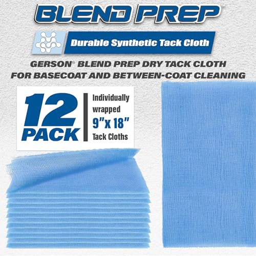 GERSON Blend Prep Dry Tack Cloths 12 Pack - Tack Cloth for Removing Dust, Durable, 9"x18"