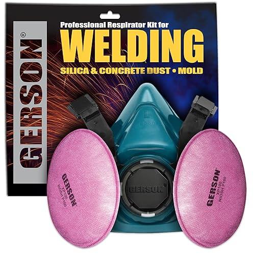 GERSON Industrial P100 Respirator Kit Welding, Silica & Concrete Dust, Mold