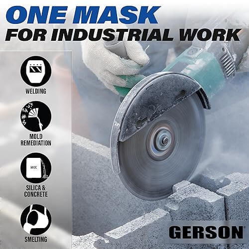 GERSON Industrial P100 Respirator Kit Welding, Silica & Concrete Dust, Mold