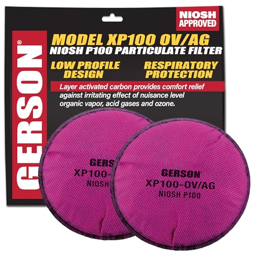 Gerson XP100-OV/AG P100 Particulate Pancake Filter with Nuisance Organic Vapor / Acid Gas Odor Relief