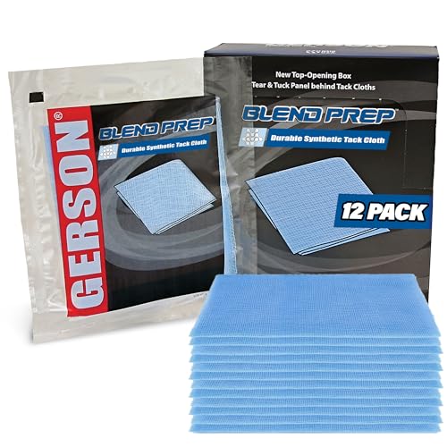 GERSON 12 Blend Prep Dry Tack Cloths 12 Pack - Tack Cloth for Removing Dust, Durable, 9"x18"