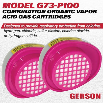 Gerson G73 Organic Vapor Acid Gas P100 Cartridge OV/AG/P100