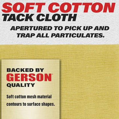 Gerson Cotton Mesh Tack Cloth - 12 Gold Formula Economy Tack Cloths, Dry Tack Cloth Rags, Tack Cloths for Removing Dust, Durable Painting Rags, Woodworking and Automotive Paint Rags