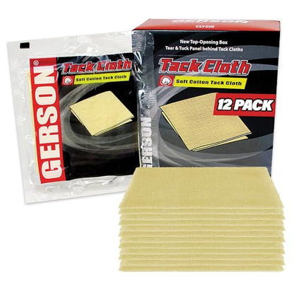 Gerson Cotton Mesh Tack Cloth - 12 Gold Formula Economy Tack Cloths, Dry Tack Cloth Rags, Tack Cloths for Removing Dust, Durable Painting Rags, Woodworking and Automotive Paint Rags