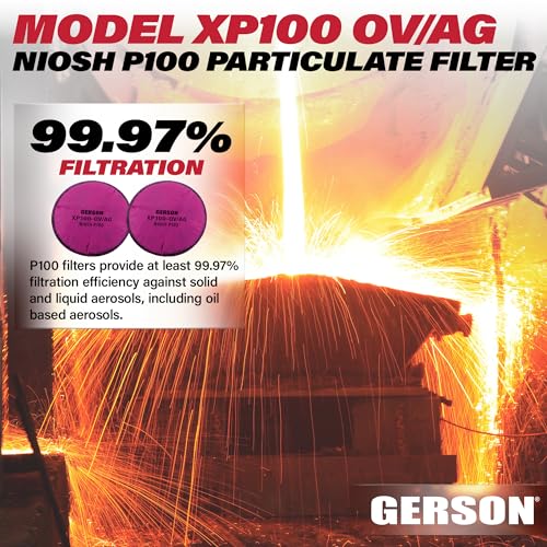 Gerson XP100-OV/AG P100 Particulate Pancake Filter with Nuisance Organic Vapor / Acid Gas Odor Relief